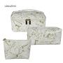 White Luxury Cosmetic Organizer 3 Piece Makeup Bag Makeup Bags And Boxes 3 Pic Set Bag Beauty Silk Logo Marble Make Up Pouch