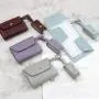 Pu Leather Dustproof Facemask Storage Case With Custom Logo Face Mask Holder plus Hand Sanitize Bottle Holder