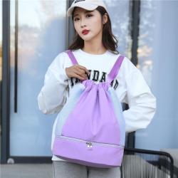ZX055 Unisex Training Sports Separate Wet And Dry Drawstring Bags Sports Backpack Basketball Bag String Bags With Zipper Pocket