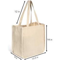 Gelory Custom Logo Extra Large Heavy Duty Cotton Shopping Bag Reusable Grocery Bags