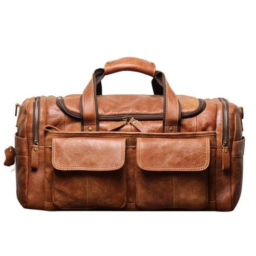 XL312 Genuine Leather Durable Duffle Bag Casual Large Capacity Travel Bag Lightweight Anti Water Handbag Customized Logo