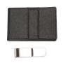 HF070 CUIKCA Men Wallet Purse PU Leather RFID Blocking Simple Wallet Stainless Steel Clip Money Clip ID Bank Credit Card Holders