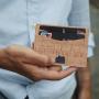 Luxury smart card holder cork leather slim rfid blocking card holder mens leather sim card holder