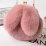 Custom plush Tote bag rabbit cute shape design decorative storage shopping niche design plus logo zipper bag