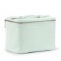 Stock Mint PU Handle Train Case Toiletry Bag With Mesh Pockets Make Up Tools Jewelry Women Bulk Cosmetic Bags