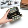 Minimalist Organ Wallet Leather Wallets For Men & Women Credit Card Holder Zipper Around Money Clip Business Travel Wallet