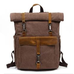2023 Outdoor Large Capacity Knapsack Mountaineer Backpack Men's Oil Wax Canvas With Full Grain Leather Travel Shoulder Rucksack