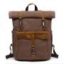 2023 Outdoor Large Capacity Knapsack Mountaineer Backpack Men's Oil Wax Canvas With Full Grain Leather Travel Shoulder Rucksack