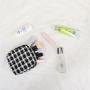 Keymay RTS Fast Shippig Winter Popular Gift Cusotom Logo High Quality Pouch Bag Cosmetic Fabric Makeup Bag Plaid Cosmetic Bag