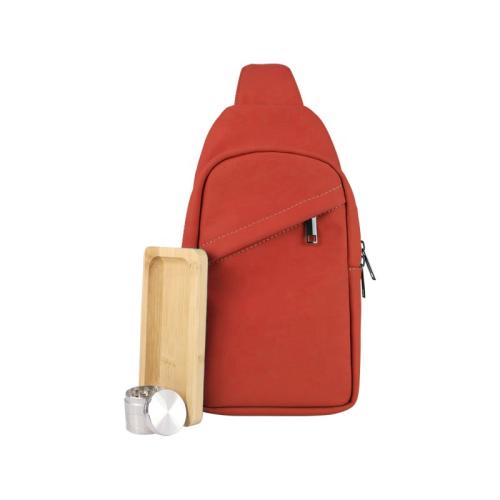 Fashionable design Smell proof shoulder strap polyester protecting pipe and grinder activated carbon fiber shoulder bag