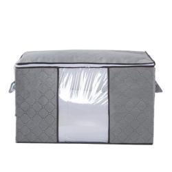 HR236 Thickened Non-woven Cotton Quilt Storage Bag With Double Zipper Clothing Bag Travel Storage Visible Cube Style Quilt Bag
