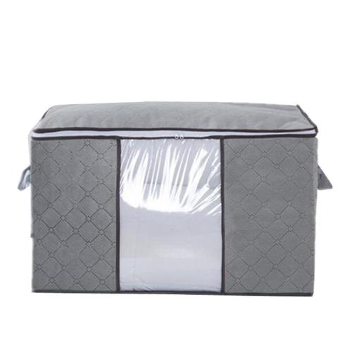 HR236 Thickened Non-woven Cotton Quilt Storage Bag With Double Zipper Clothing Bag Travel Storage Visible Cube Style Quilt Bag