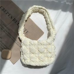 New Products Wholesale Autumn Design Diamond Women Sling Shoulder Bag Fashion Soft Handbag Small Cotton-Padded Hand Shoulder Bag