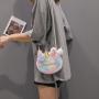 Wholesale cartoon unicorns plush toy backpack Girls' dressing mobile phone coin purse shoulder oblique span plush small bag