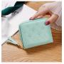 2024 popular design mini small wallet women short wallets pu leather zipper cute coin purse student embroidery wallet