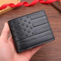 Men's Creative Fashion Short Horizontal Business Wallet New Cross-Border Multi-Card Waterproof Embossed Casual Wallet