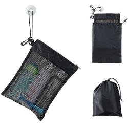 Gelory Zipper Drawstring Pouch Shower Bag Tote Mesh Caddy Toiletry Organizer Compact and Lightweight Wash Storage Bag