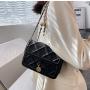 PU Ringer Pattern Bolsas Para Mujer Pure Square Bolsos-Para-Mujeres- Chains Leather Crossbody Bags For Women