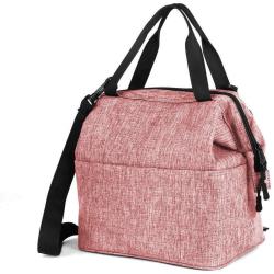 Pink Durable Nylon Lunch Bag Insulated Lunch Box Soft Cooler Cooling Tote for Adult Men Women