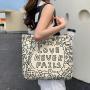 HR649 Women Canvas Cloth Tote Shopping Bag Fashion Ladies Casual Shoulder Bags Cute Graffiti Simple Versatile Women's Bag
