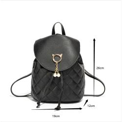 New Fashion Swan Pendant Rhombus Tassel PU Leather Mini Backpack For Women