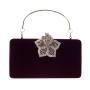Wholesale five leaf flower decoration velvet evening bag wedding party bags women chains shoulder bag for young ladies