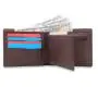 Top grain genuine leather men's two in one wallet