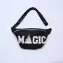 Keymay Embroidery Personalized Chenille Patches Outdoor Sports Waterproof Nylon Black Fanny Packs Waist Pack Pouch Waist Bag