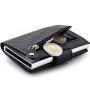 Wholesale business leather metal card holder wallet aluminium rfid pop up credit card holder
