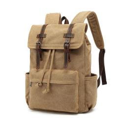 Factory wholesale outdoor men's backpack retro crazy horse leather knapsack large canvas vintage office travel backpack for men