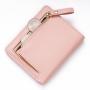 ZWY017 Simple Women Short Wallet PU Leather Solid Color Card Holder Bag Two-fold Waterproof Multi-card Coin Wallet Purse