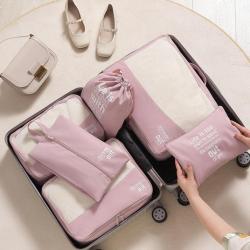 Private Label Custom Luggage Packing Organizer Set Lightweight Suitcase Polyester Waterproof 6pcs Storage Travel Packing Cubes