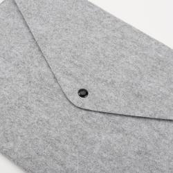 Custom Logo Printed A4 Felt Envelope File Bag Button Storage Bag Case Document Bills Paper Container Kit Pouch