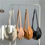 New Design Women Messenger Bag Simple Wrinkled Edges PU Leather Half Moon Crossbody Bag Large Fashion Leisure Lady Shoulder Bag