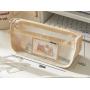 Gelory Custom School Student Simple Mesh Exam Stationery Bag Double Sided Transparent Pencil Bag