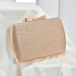Wholesale Wrinkle Hasp Box Clutch bag Ladies Fashion Shoulder bags In Stock Gold Glitter Evening Bag For Women