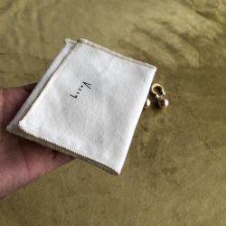 Silk Printed Silver Luxury Cotton Flannel Envelope Jewelry Packaging Pouch with Flap