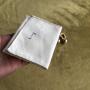 Silk Printed Silver Luxury Cotton Flannel Envelope Jewelry Packaging Pouch with Flap