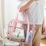 Gelory Large Capacity Transparent Wash Bag PVC Cosmetic Storage Handbag Waterproof Travel Storage Bag