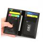 ZHF022 Lychee Pattern PU Leather Men's Wallet Clip Fashion Hand In Hand with Bag Push Pull Finger Slot Card Bag Clip