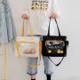 New Fashion Designer Ita Bag Pin Display Custom Ita Shoulder Bag Black with Clear Window