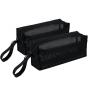 Gelory Black Large Capacity Transparent Mesh Zipper Large Pencil Case Pouch Custom Zip Mesh Makeup Pencil Bag