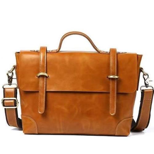 Custom  Men's classic briefcase  retro  Crazy Horse  leather men tote bag fashion Men business bag factory wholesale
