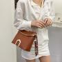 Fashionable Designer Woman Handbag Custom Pure Color Small Square Bag Chain Casual Simple Single Shoulder Bucket Bag