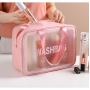 S/M/L 3 Sizes Ladies Large Capacity Pu Frosted Waterproof Cosmetic Bag Convenient Travel Makeup Storage Bag Female Wash Bag