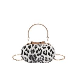 2024 new summer fashion chain shoulder bag ladies handbag pvc retro leopard print handbags unique bags for women