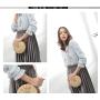 Bolsos Straw Fashion  Beach Girl Bag Round Single Shoulder Braided Bag  Wholesale Pure Color Woven Crossbody Bag