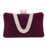 Hot sale velvet clutch bag luxury evening bags crystal long chain shoulder bags lady design rhinestone evening purses for ladies