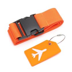 DC037 Fashion Portable Suitcase Belts With Name ID Card Adjustable Luggage Straps Custom Travel Luggage Belt Strap