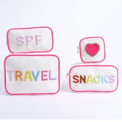 8 Colors Canvas Cosmetic Bags Travel Toiletry Kits Eco-friendly Durable Zipper Pouch Cotton Grocery Organizer Canvas Makeup Bag